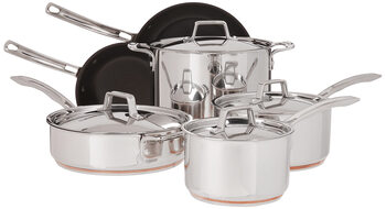 Miu france 10-piece non-stick cookware set, copper core heats evenly, all-round cooking in professional kitchens