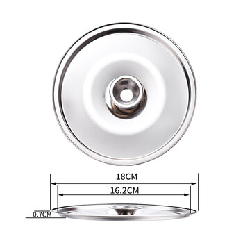 Hohiyou stainless steel flavor cup lid tempered glass pot lid household snow flat pot lid wok lid universal transparent pot lid pot lid 18cm stainless steel flavor cup lid suitable for flavor cup