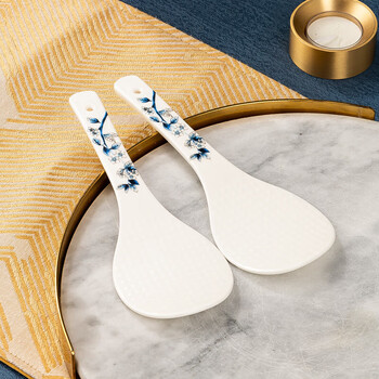 Wangchang jingdezhen ceramic rice spoon household high-looking non-stick rice shovel spoon rice spoon rice cooker non-stick rice peacock southeast flying ceramic rice spoon 1 piece (free 1 piece) no specifications