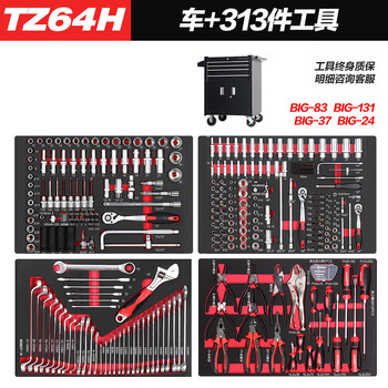 Tankstorm tool cart auto repair cart multi-functional repair solution mobile tool box auto repair combination set tz64h+313 pieces