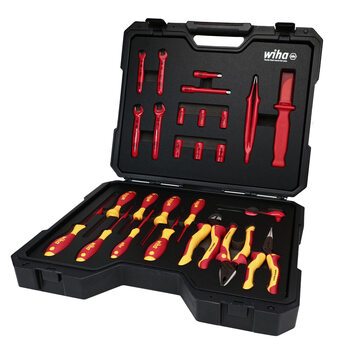 Wiha electric vehicle tool set 26 pieces vde certified manual multi-function tool bag