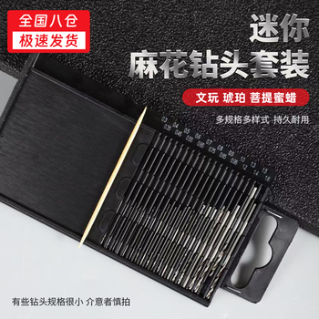 Junpo mini twist drill high speed steel drill bit wenwan peach core electric grinding bracelet small woodworking drilling set 20 pieces mini twist drill set 0.3-1.6mm total 20 pieces