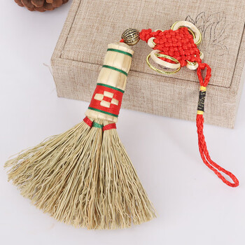 Small sorghum seedling broom for newborn babies, baby bedside broom for sleeping, baby's frightened broom, dragon boat festival pendant, chinese knot small broom about 12 cm, room pendant