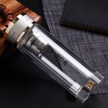 Water god double-layer glass men's water cup thickened transparent crystal 1ml 350ml9006-7