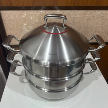 18/10 stainless steel multi-layer large steamer double-layer steamer high arched steel cover 30 32 3 32cm