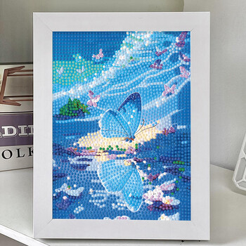 Fantasy butterfly diamond stickers for children diy handmade material package diamond embroidery full of diamonds decorative table painting 7342 + canvas diamond tools + plastic frame