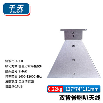 Qantop double-backed horn antenna microwave test uhf ultra-wide bandwidth phase measurement directional microwave antenna 1.6-12g qt-bl004