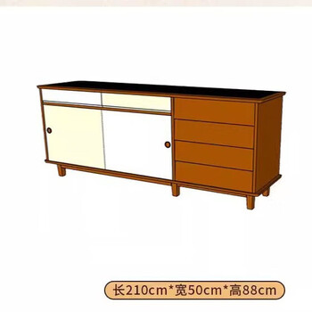 Kezitu customized solid wood sideboard home small apartment multi-functional storage locker living room retro sliding door locker pine 210cm