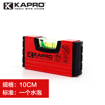 Kapro cape road level high-precision aluminum alloy balance ruler square tube flat water ruler magnetic measuring ruler level 10cm (one blister, non-magnetic)