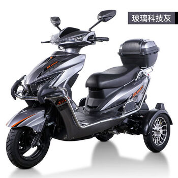Dalong yinghao three-wheeled motorcycle 150cc fuel air-cooled household three-wheeled motorcycle for men, women, middle-aged and elderly people can be registered. gray, high-end climbing national iii carburetor + large gear box + reverse gear + not listed - foreign trade model