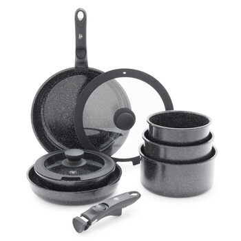 Greenlife ceramic non-stick cookware set of 10 pieces with removable handles induction oven
