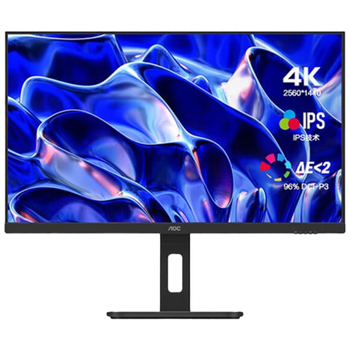 95% new aoc monitor u27p10 4k ultra-high definition 27-inch ips wide viewing angle, lifting and rotating, low blue light, eye-friendly and non-flicker screen, professional design for home office computer display