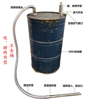 Xiaocai vacuum pump pneumatic water pump vacuum pipetting pump pneumatic liquid pump 200l iron oil barrel oil pump machine tool cleaning pump yb032 suction and discharge dual-purpose type