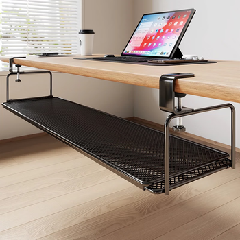 Julihui desk hanging storage box file storage rack under the desk desk organizer invisible storage rack under the desk black retractable-39.5-70*21.5*16cm