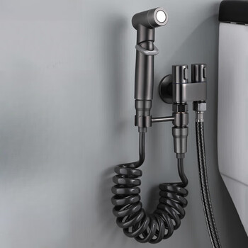 Jomoo new german all-copper toilet companion pressurized one in two out angle valve faucet toilet toilet spray gun check valve gun gray toilet companion set main picture standard