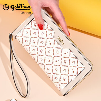 Goldlion wallet women's long wallet holds mobile phones multiple card slots large capacity 2025 new multi-cash zipper handbag fashionable portable official authorization penalty 10 for fake