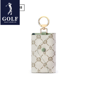 Golf (golf) 2025 new key bag women's multi-functional key bag fashionable printing compact mini off-white with light green