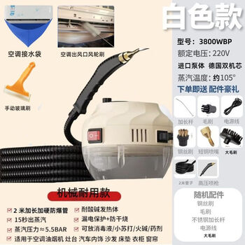 High-pressure and high-temperature steam cleaner, household range hood, air conditioner cleaning tool, full set of multi-functional home appliance cleaning machine, white, high-power, durable, 3800+ cleaning set, frequency converter movement