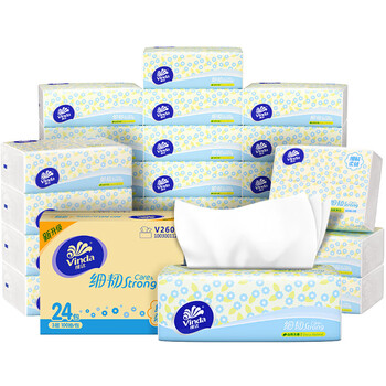 Vinda fine tough series tissue paper 24 packs full box household tissue paper napkin tissue toilet paper household affordable pack 3 layers 100 tissues*8 packs
