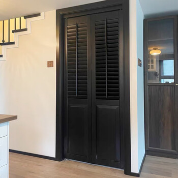 Wen yijia shutter door folding door storage room cloakroom breathable hanging rail folding door no lower rail partition door laundry room sliding door white environmentally friendly paint series