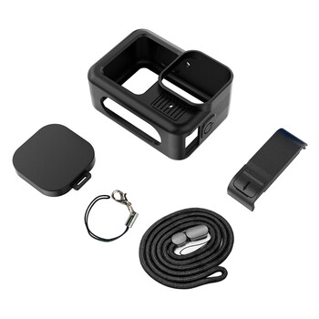 Znmw digital body accessories gopro13/12/11/10/9 silicone case protective shell anti-fall shell body accessories gopro accessories sports camera accessories silicone protection set (black) + side cover