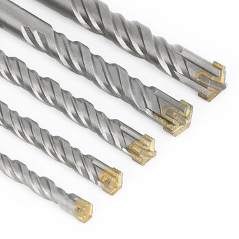 Germany and japan imported technology cross drill bit four-edged electric hammer drill bit tungsten steel alloy impact drill concrete steel bar square handle cross 10x200