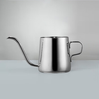 Aihuat hand-brewed coffee pot household mini small flushing ear-filled kettle 304 stainless steel office long mouth thin mouth pot 250ml-standard handle without cover silver