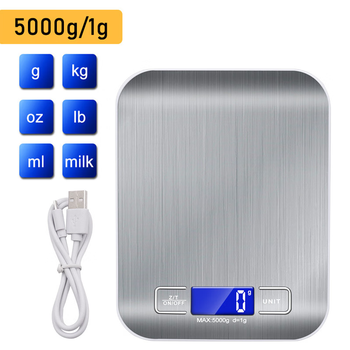 German high-precision kitchen scale electronic scale accurate household balance baking small grams waterproof food scale metal white 5kg1g