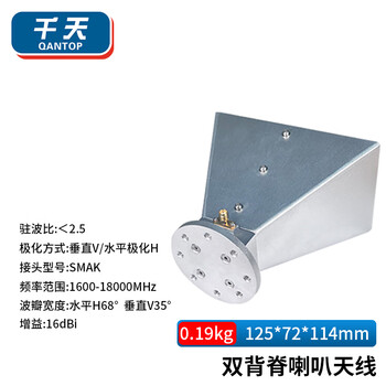 Qantop double-backed horn antenna microwave test uhf ultra-wide bandwidth phase measurement directional microwave antenna 1.6-18g qt-bl003