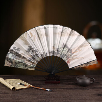 Tatanice fan folding fan high quality head green bamboo chinese style classical handmade fan men's fan bamboo fan business gift silk fan