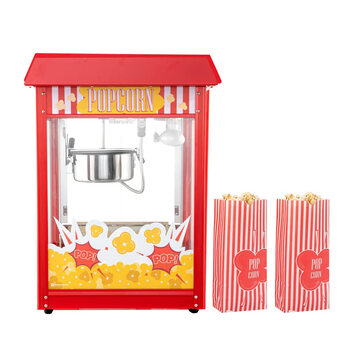 Restaurantware commercial stainless steel electric popcorn maker hi tek three-switch operation 226g capacity 4.7kg per hour output rwt1015r requires transformer