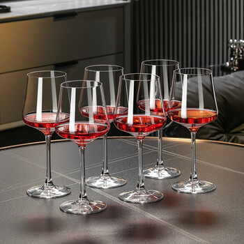 Genas crystal glass red wine glass set home wine goblets large 6 pieces high-end wineware pot belly cup 425ml