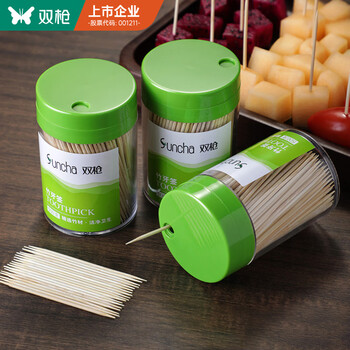 Suncha disposable bamboo toothpick tube 500 cans for household teeth picks (new and old shipped randomly)