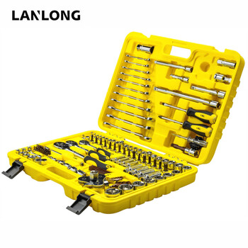 British lanlong tools 120+1 piece set metric and inch socket set ll90001 1/4+3/8+1/2
