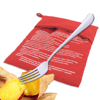 Rainbow bird microwave oven roasted sweet potato artifact potato corn plate special utensil stove plate machine piece dry roasted sweet potato pot bag barbecue bag + fork