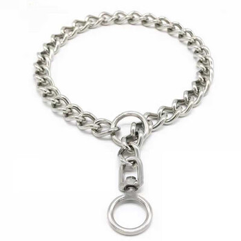 Lan yan dog collar, stainless steel p chain dog collar collar, large dog golden retriever, labrador dog training p rope, stainless steel p chain + limit ring + safety buckle, 3.0 wire thickness (18-25 catties) 45 cm