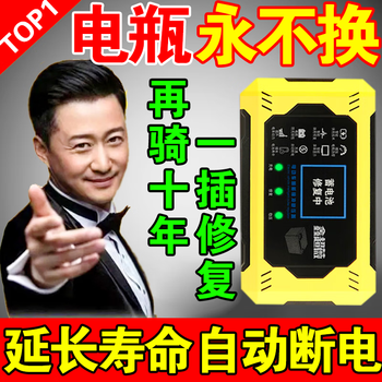 Electric vehicle battery repairer pulse activator extends battery life, stabilizes voltage and extends range, charger artifact, yellow, imported from germany, one plug repair