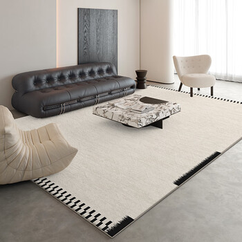 Y u-live living room carpet 2025 new home soundproof floor mat no-washable wipeable bedroom full cover large area light luxury premium imitation cashmere-ebony camellia thickened 200cm*340cm environmentally friendly and safe