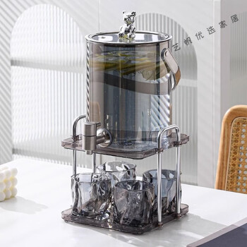 Health pot with faucet, large capacity living room glass cold kettle, high temperature resistant water set, cold kettle, summer beer, ash pot with bracket, 4 cups of ash, 3.6l 6l