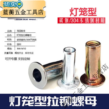 Meikejie lantern type blind rivet nut 304/galvanized auto parts slotted expansion extended thick tools main picture model m4x18 carbon steel galvanized lantern type