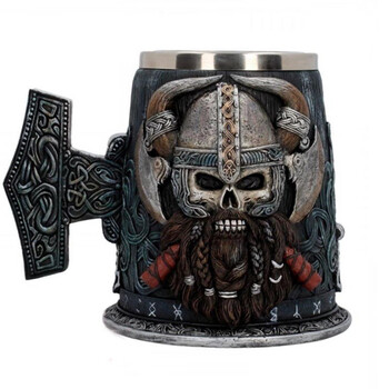 Nordic game of thrones creative viking blackjack bar 3d three-dimensional stainless steel relief retro beer cup viking 0ml 0 pieces