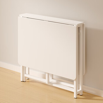 Sofsys folding dining table and chairs for home cream-style small apartments without installation simple dining table living room wall folding table 1.2 meters warm white fixed single table