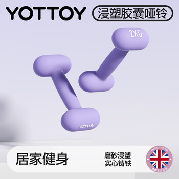 Yottoy dipped small dumbbells for women's home fitness equipment muscle shaping solid cast iron pair starry sky purple 2kg