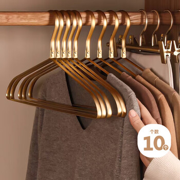 Fanyejia 10 light luxury aluminum alloy clothes hangers for home use, non-slip, traceless drying and storage racks for hanging clothes