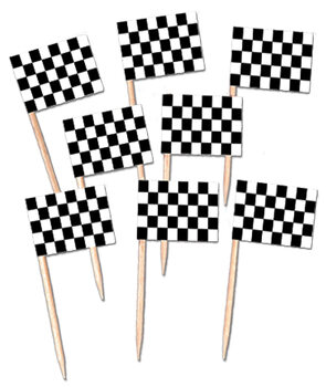 Beistle checkered flag party food decoration toothpicks 50 count 6cm multicolor paper racing theme party decoration
