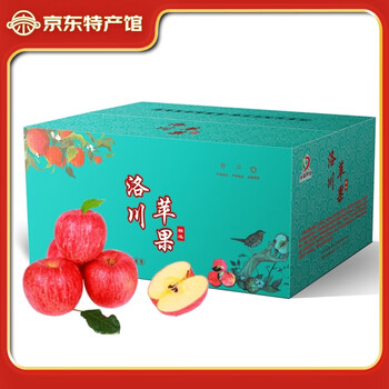 Luochuan apple, shaanxi yan'an fresh red fuji fruit, straight from the source, net weight 8.5 catties, medium fruit, single fruit 170-210g