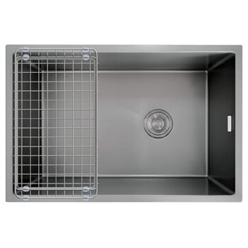 Jomoo 06255 sink vegetable basin 06259 kitchen household stainless steel handmade sink large single-slot dishwashing basin 06255-az-1 gun gray size 700x450