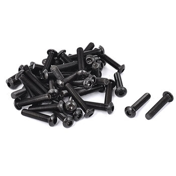 Uxcellm6x30mm button head hex socket socket screws black (pack of 50)