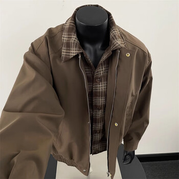 7 excellent products maillard quilted jacket men's autumn and winter retro thickened fake two-piece jacket outdoor lapel warm cotton coat njn-aa32 brown l recommended weight 110-125 pounds