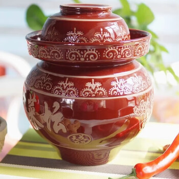 Tailanshi kimchi jar small mini trumpet ceramic sichuan earthenware household pickle jar salty sauce kimchi jar 48 pounds